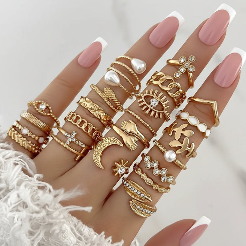 Hypoallergenic Knuckle Rings Set
