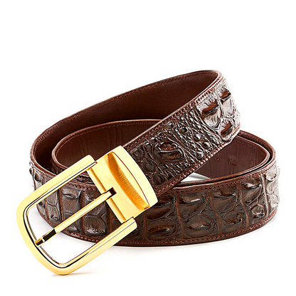 Hornback Crocodile Skin Leather Belts