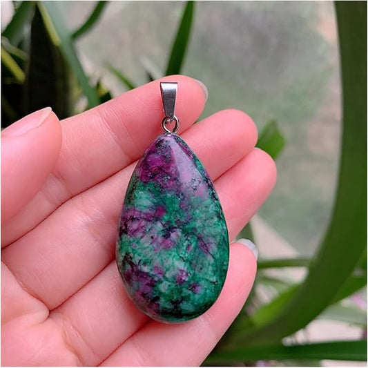 Ruby Zoisite Quartz Stone Pendant