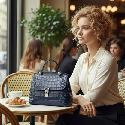 New European Leather Crocodile Crossbody Handbag