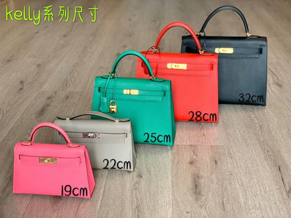 Birkin Inspired Kelly Mini Pochette Leather Handbags - The Monaco Collection