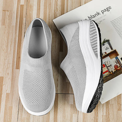 Rolling Sole Mesh Slip-on Platform Sneakers