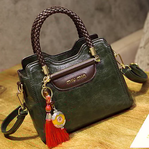 MIU MIN Leather Kelly Handbag