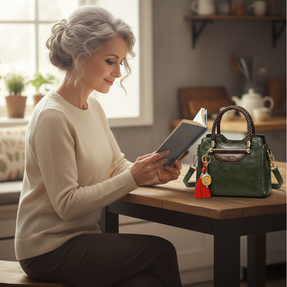 MIU MIN Leather Kelly Handbag