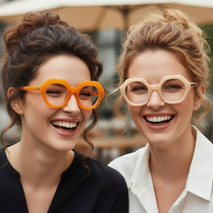 Ohemado Retro Flat-Top Round Designer Sunglasses