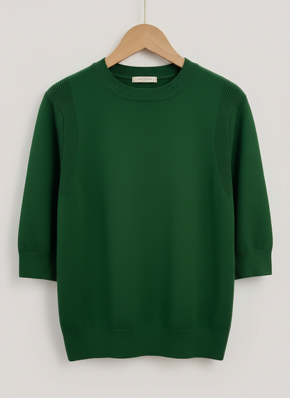 Seraphine Round Neck Short Sleeve Knit Tops