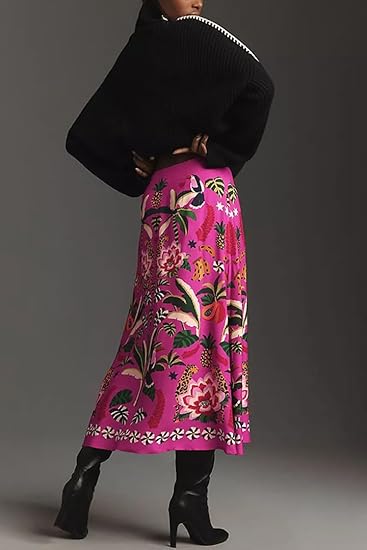 Tropical Rio Floral A-Line Skirt