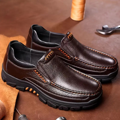 ONYX ASH Genuine Leather Slip-On Dress Shoes