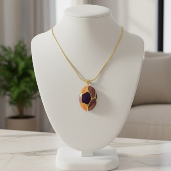 Geometric Enamel Pendant Necklace