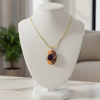 Geometric Enamel Pendant Necklace