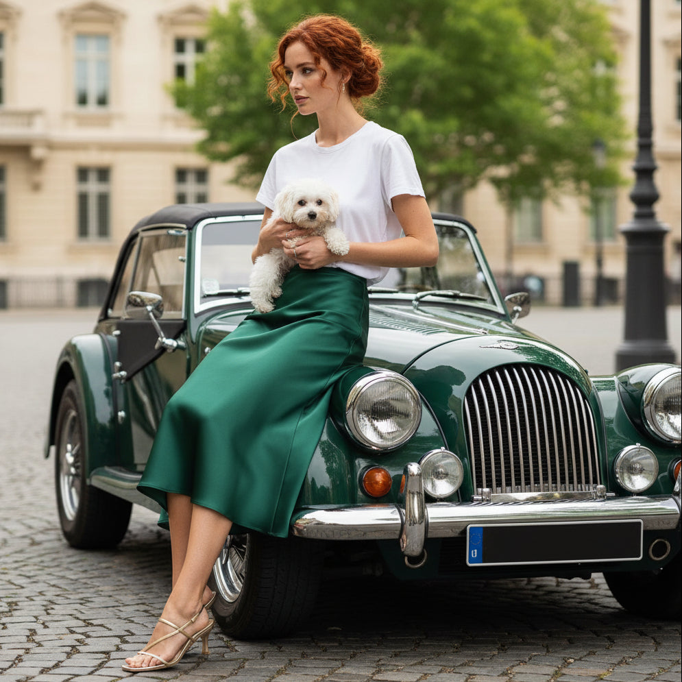 Lady Rose Satin A-Line Skirts