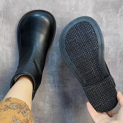 Genuine Leather Chelsea Ankle Boots