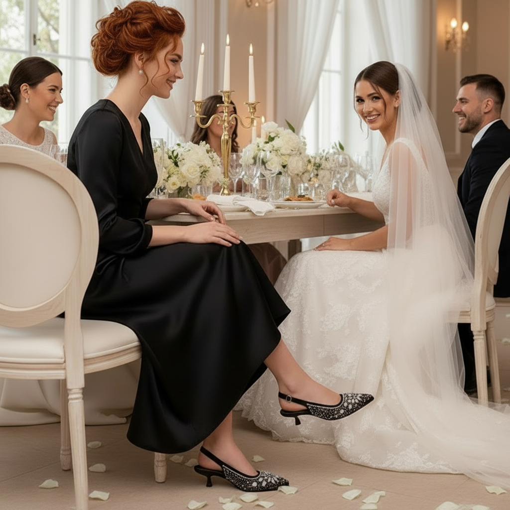 Kitten Heel Rhinestone Sandals