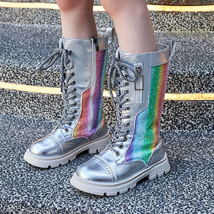 Shimmer Mid-Calf High Martin Boots