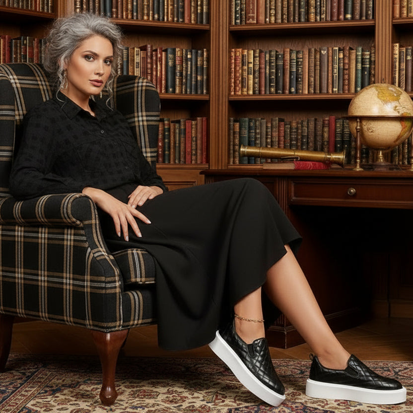 Quilted Platform Trainer Sneakers