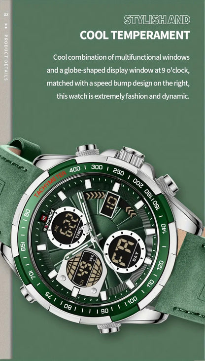 NAVIFORCE Luxury Waterproof Dual Display Sports Quartz Watch