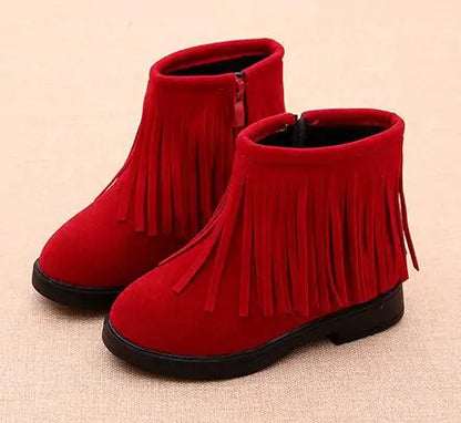 Girls Fringe Ankle Boots