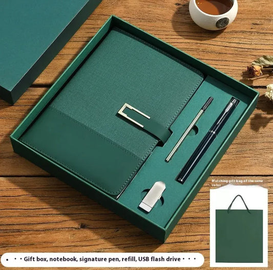 Business Notebook Soft Leather High Grade Gift Set