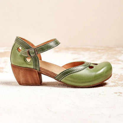 Mary Jane Retro Color Block Sandals