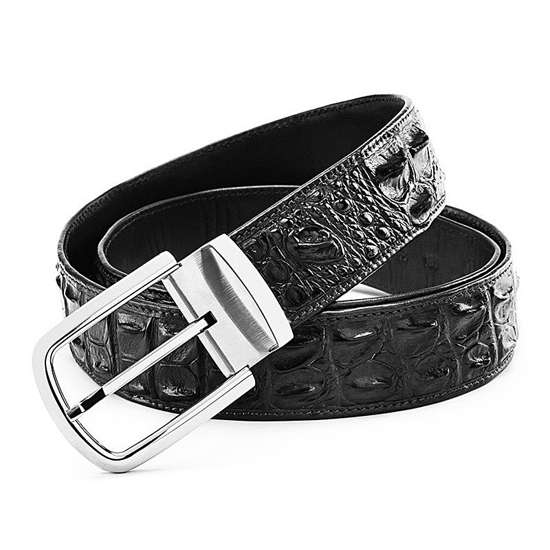 Hornback Crocodile Skin Leather Belts