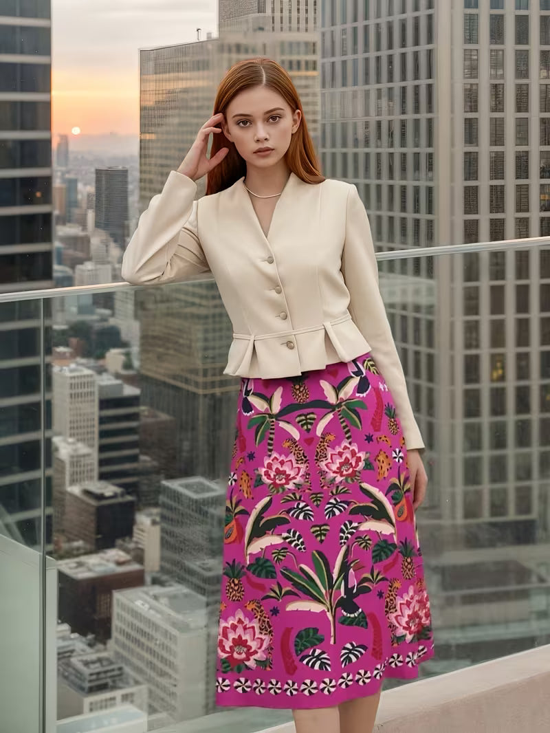Tropical Rio Floral A-Line Skirt