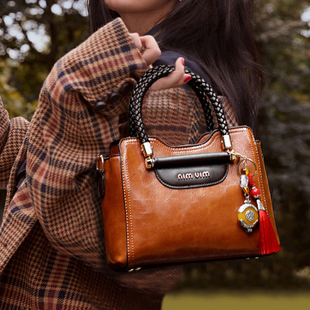 MIU MIN Leather Kelly Handbag