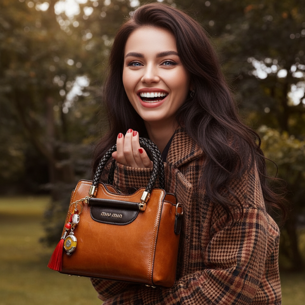 MIU MIN Leather Kelly Handbag