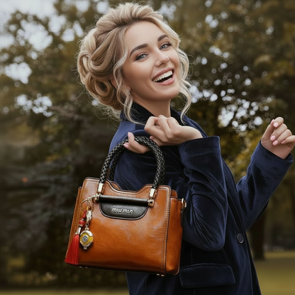 MIU MIN Leather Kelly Handbag