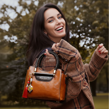 MIU MIN Leather Kelly Handbag