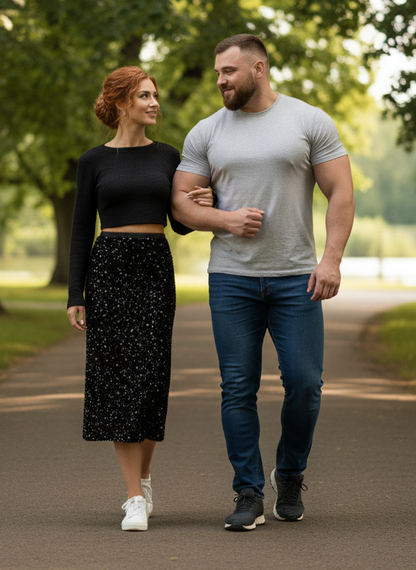 Chic Sequin High-Waist Skirt