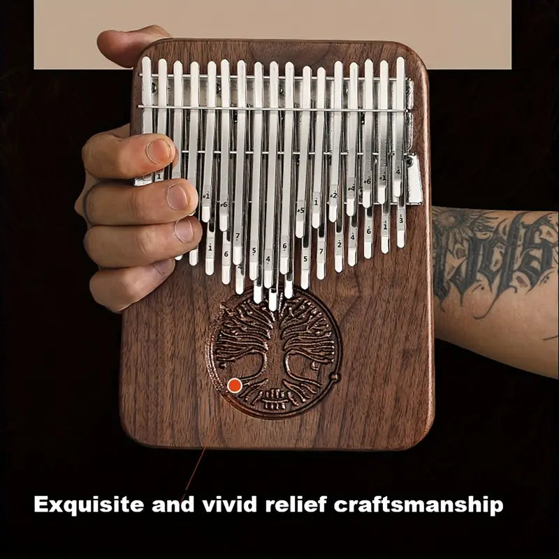Tree of Life - HLURU 34 Keys Black Walnut Chromatic Kalimba