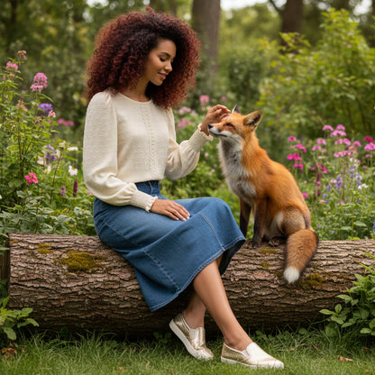 Polka Dot Lace Lantern Sleeve Top