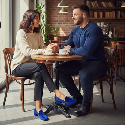 French Inspired Chunky Heel Elegant Velvet Pumps