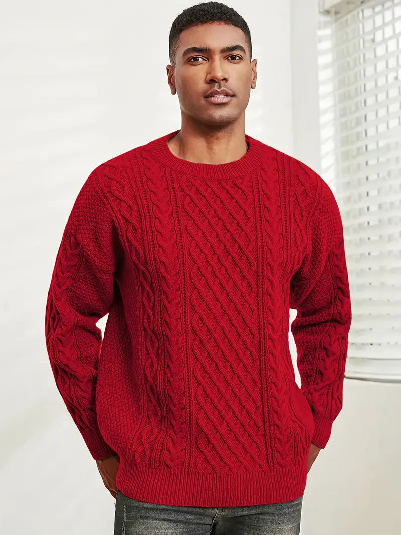 Hawthorne Acrylic Loose Knitted Aran Pullover Sweaters