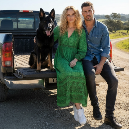 Plus Size Bohemian Long Sleeve Midi Dresses