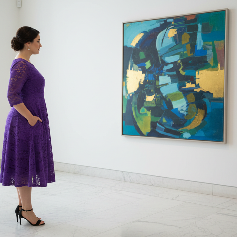 Chic Plus Size Lace Midi Dress