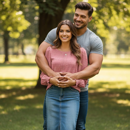 Polka Dot Lace Lantern Sleeve Top
