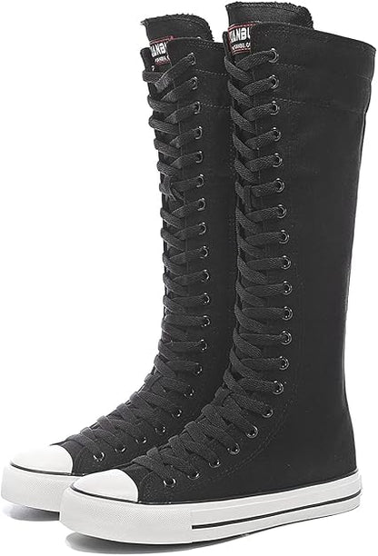 High-Top Canvas Moccasin Sneakers