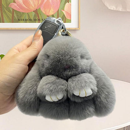 Sweet Life Bunny Lulu - Plush Rabbit Fur Key Ring and Tin