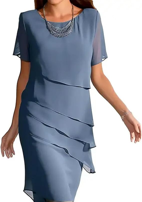 Chiffon Sheath Midi Dresses