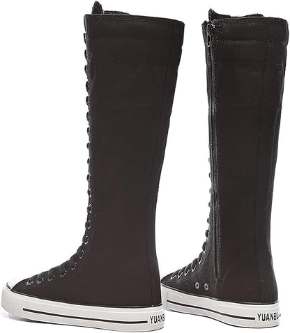 High-Top Canvas Moccasin Sneakers