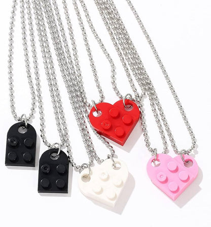 Heart Shaped Lego Pendant Necklaces