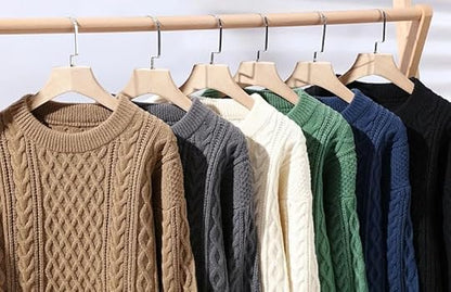 Hawthorne Acrylic Loose Knitted Aran Pullover Sweaters