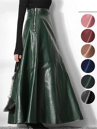 Chic Vintage Maxi Leather Skirts