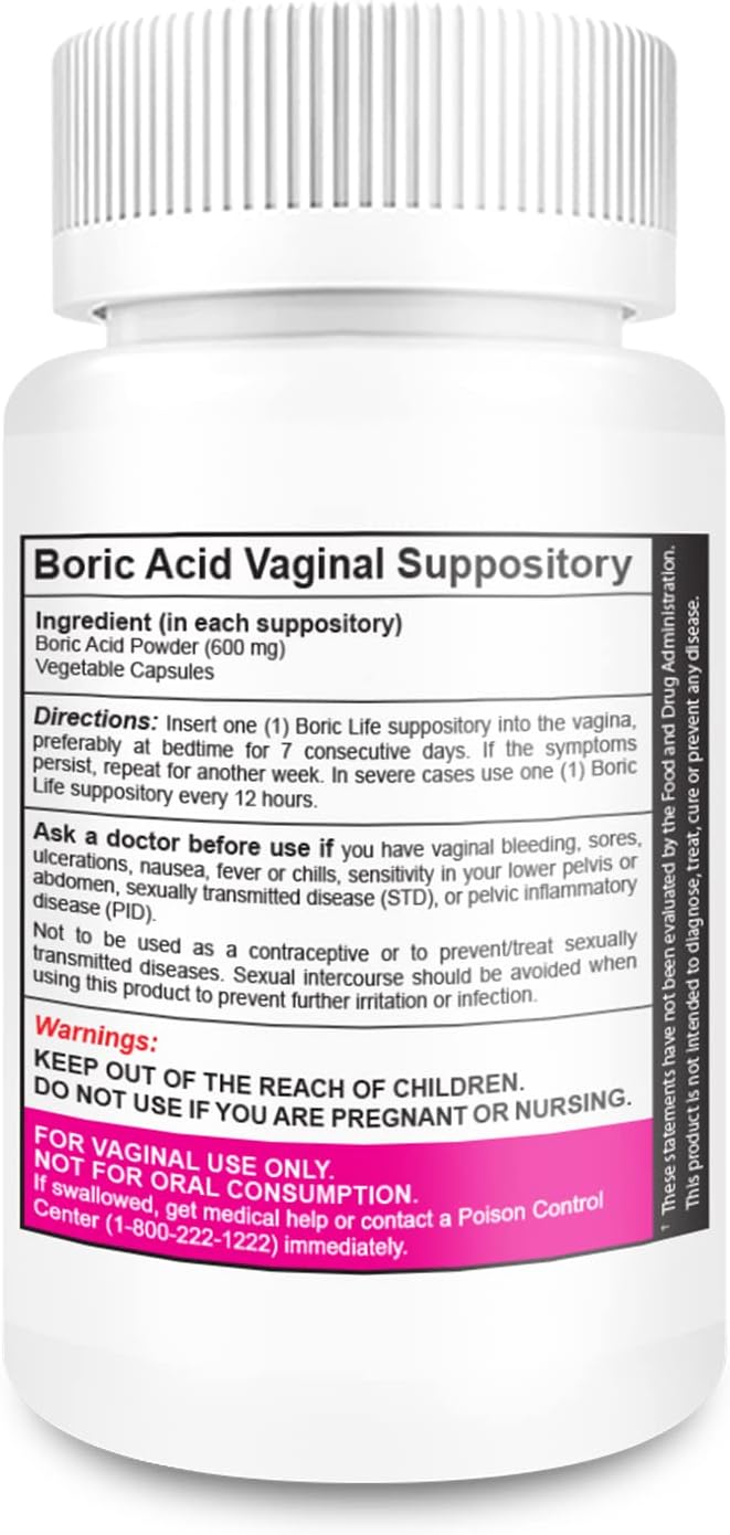 NutraBlast Boric Acid Vaginal Suppositories