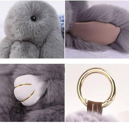 Sweet Life Bunny Lulu - Plush Rabbit Fur Key Ring and Tin