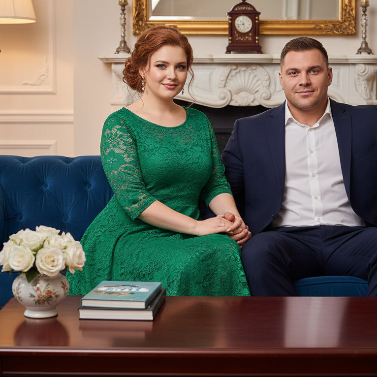 Chic Plus Size Lace Midi Dress