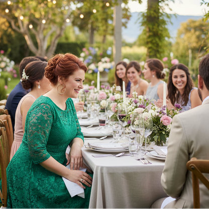 Chic Plus Size Lace Midi Dress