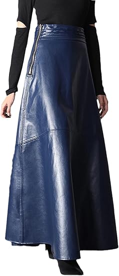 Chic Vintage Maxi Leather Skirts