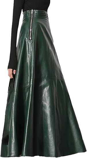 Chic Vintage Maxi Leather Skirts